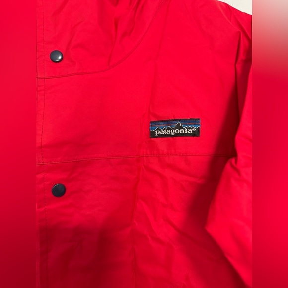 Men's Vintage 80's Patagonia Big Mountain Logo Red Hooded Rain Coat Jacket Sz M - Picture 2 of 6